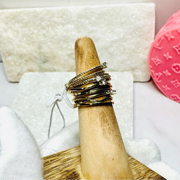 NEW! Jules Smith 14k Yellow Gold Plated Layered Stacking Ring Set - Picture 10 of 16